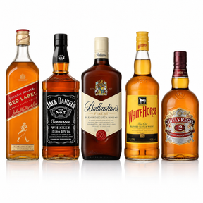 Red Label, Jack Daniel’s, Ballantine’s, White Horse e Chivas 12 Anos.